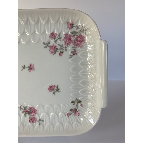 L. Bernardaud Limoges Platter Tray Vintage Porcelain White Pink  6.5" x 15 3/4" - Picture 5 of 10